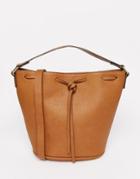 Pull & Bear Cross Body Bucket Bag - Brown