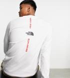 The North Face Vertical Long Sleeve T-shirt In White - Exclusive To Asos