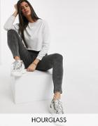 Asos Design Hourglass Leggings In Acid Wash-grey
