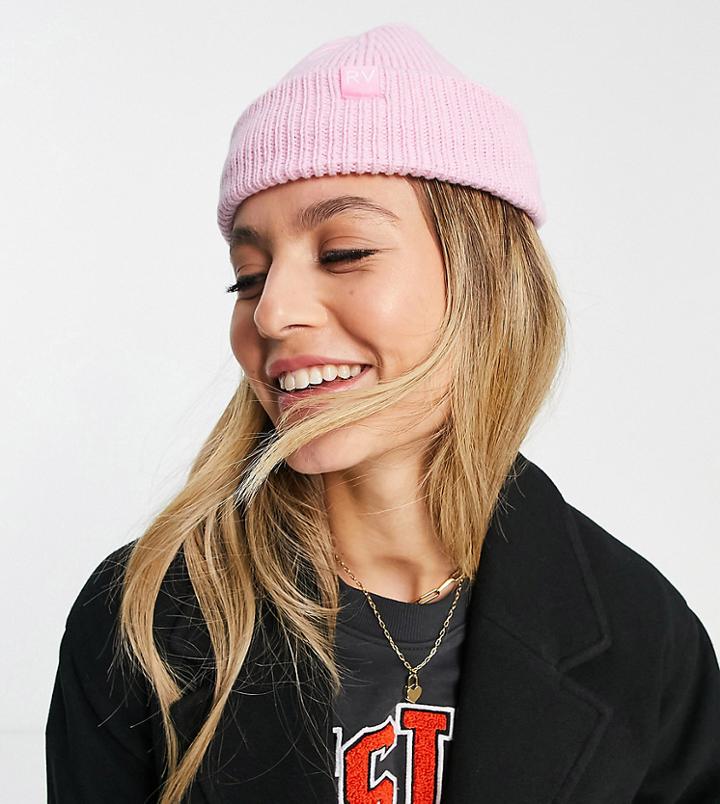 Reclaimed Vintage Inspired Logo Beanie In Pink - Lpink