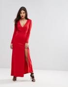 Ivyrevel Maxi Dress With Slit Front - Red