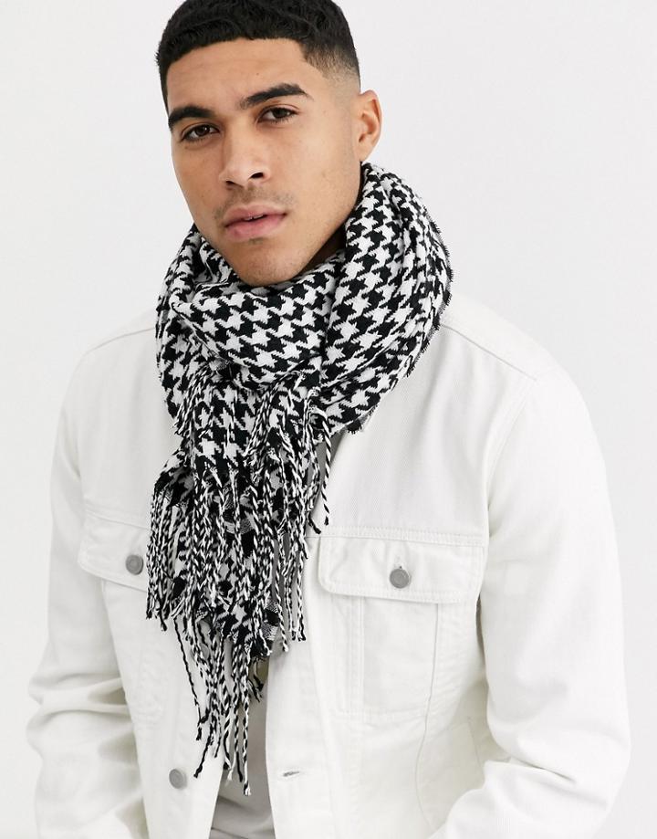 Jack & Jones Oversized Scarf In Houndstooth