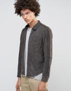 Selected Homme Plus Suede Shirt Jacket - Gray