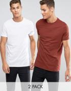 Asos Longline T-shirt 2 Pack - Multi