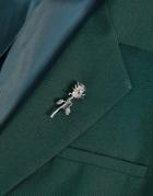 Asos Design Wedding Rose Brooch In Burnished Silver-gray