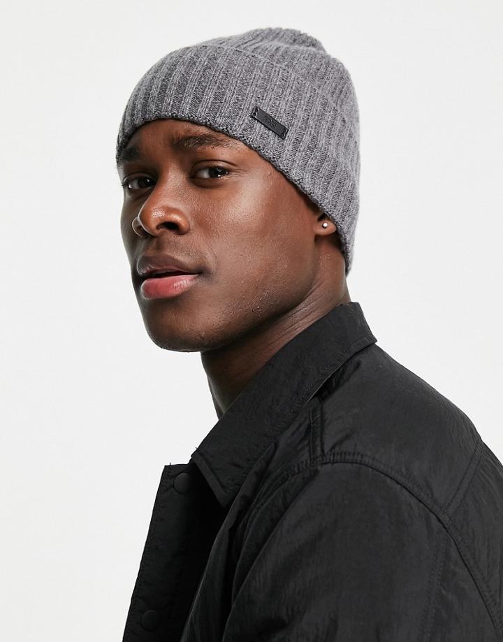 Boss Ubbio Beanie Hat In Gray