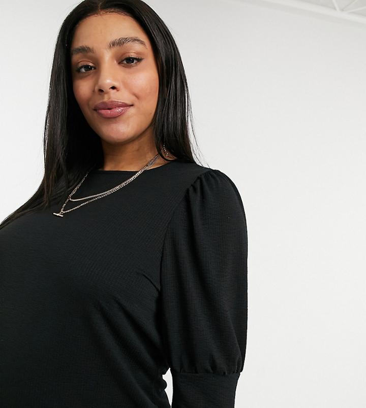 Vero Moda Curve Top With Deep Cuffs In Black