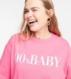 Asos Design Curve Oversized T-shirt In Pink With 00s Front Print