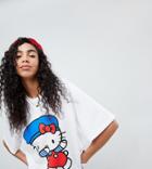 Hello Kitty X Asos Oversized T-shirt With Dabbing Print - Black