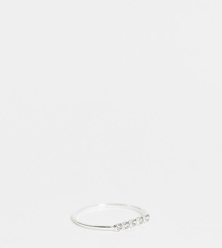 Kingsley Ryan Stacking Band Ring With Crystals In Sterling Silver