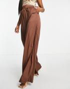 In The Style Wide Leg Pants In Brown - Part Of A Set