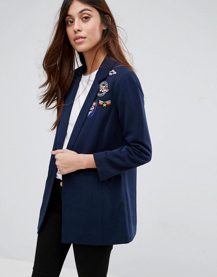 Vero Moda Blazer With Patches - Navy