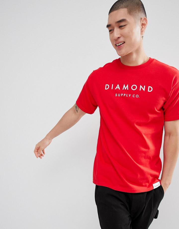 Diamond Supply Stone Cut T-shirt In Red - Red