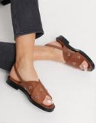 All Saints Kiona Hardware Slingback Sandals In Tan-brown