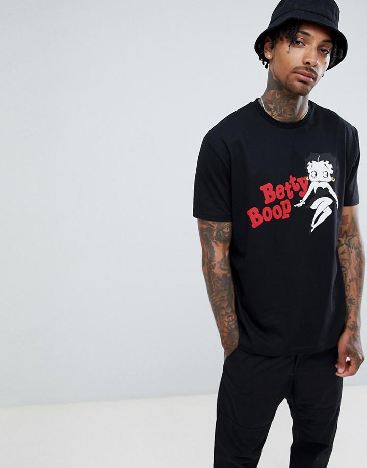 Asos Design Betty Boop Relaxed T-shirt - Black