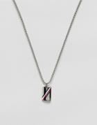 Tommy Hilfiger Logo Tag Necklace In Silver - Silver