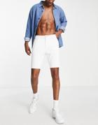 Asos Design Skinny Denim Short In White