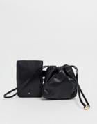 Urbancode Real Leather And Suede Belt Bag-black
