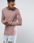 Yourturn Long Sleeve T-shirt In Muscle Fit - Pink