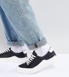 Asos Wide Fit Sneakers In Monochrome - Black