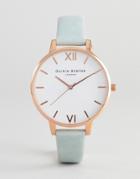 Olivia Burton Ob16bdw36 White Dial Leather Watch In Sage - Green