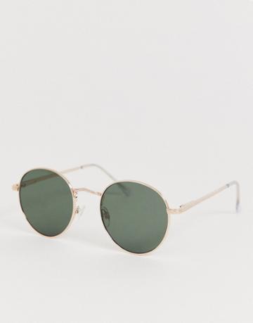 Aj Morgan Round Sunglasses Gold