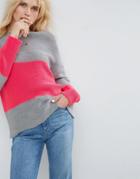 Asos Sweater With Color Block - Gray