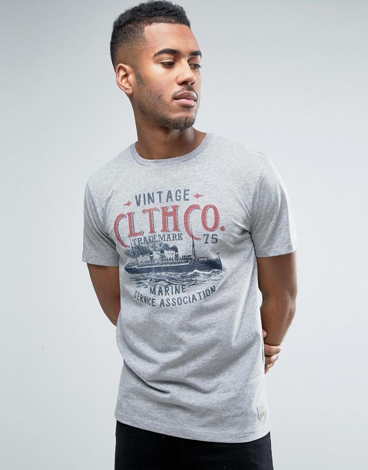 Jack & Jones Vintage T-shirt With Vintage Print - Gray