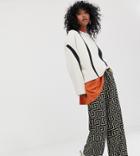 Weekday Wide Leg Pants With Geometric Roman Print