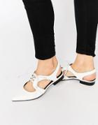 Asos Minnesota Lace Up Flat Shoes - White
