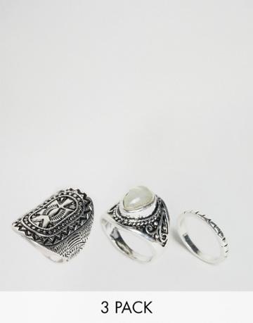 Designb London Stacking Rings - Silver