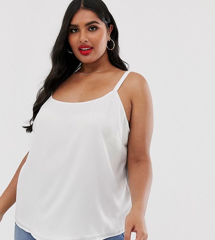 Asos Design Curve Eco Scoop Neck Cami-white