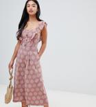 Sisters Of The Tribe Petite Wide Leg Cropped Jumpsuit-pink