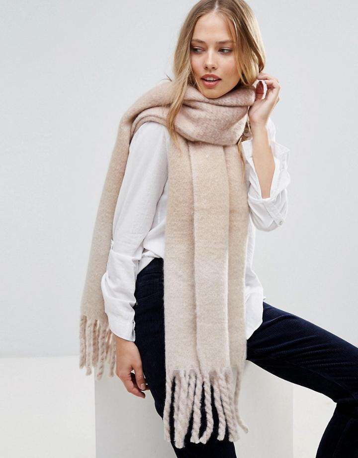 Yumi Monochrome Block Scarf With Tassel Detail - Multi