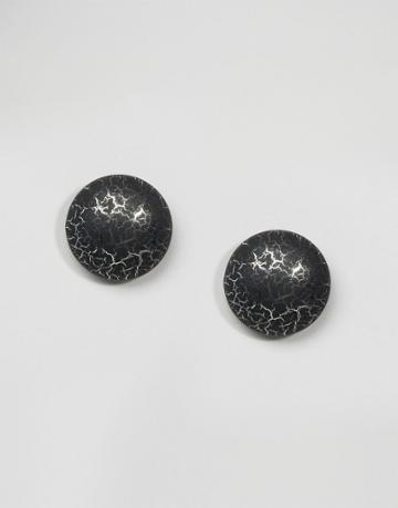Suzywan Halloween Cabachon Stud Earrings - Black
