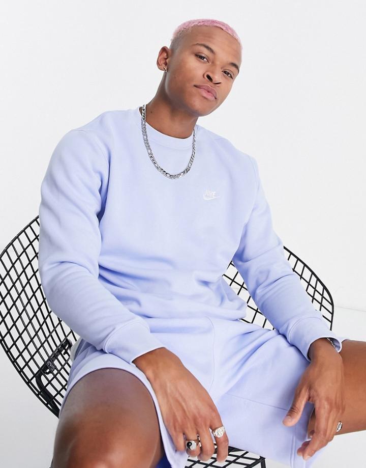 Nike Club Fleece Crew Neck Sweatshirt In Pale Blue