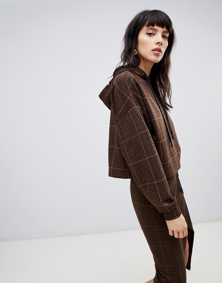 Stradivarius Check Hoodie - Multi