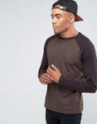 New Look T-shirt With Long Sleeves In Brown - Brown