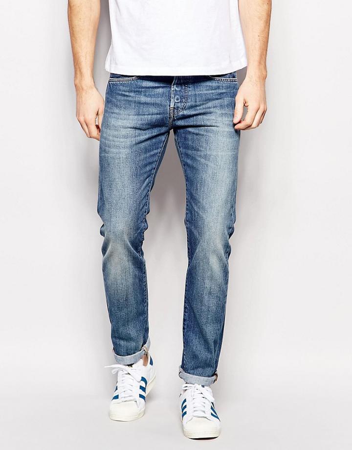 Edwin Jeans Ed-80 Slim Tapered Compact Indigo Mid Glint Used - Mid Glint Used