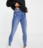 Stradivarius Tall Super High Waist Skinny Jean In Light Blue-blues