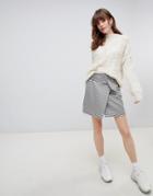 Asos Design Mini Skirt With Self Belt In Heritage Check - Multi