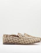 Asos Design Loafers In Brown Monogram Print With Snaffles