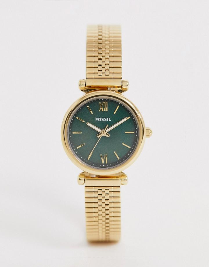 Fossil Es4645 Mini Carlie Mesh Bracelet Watch 28mm - Gold