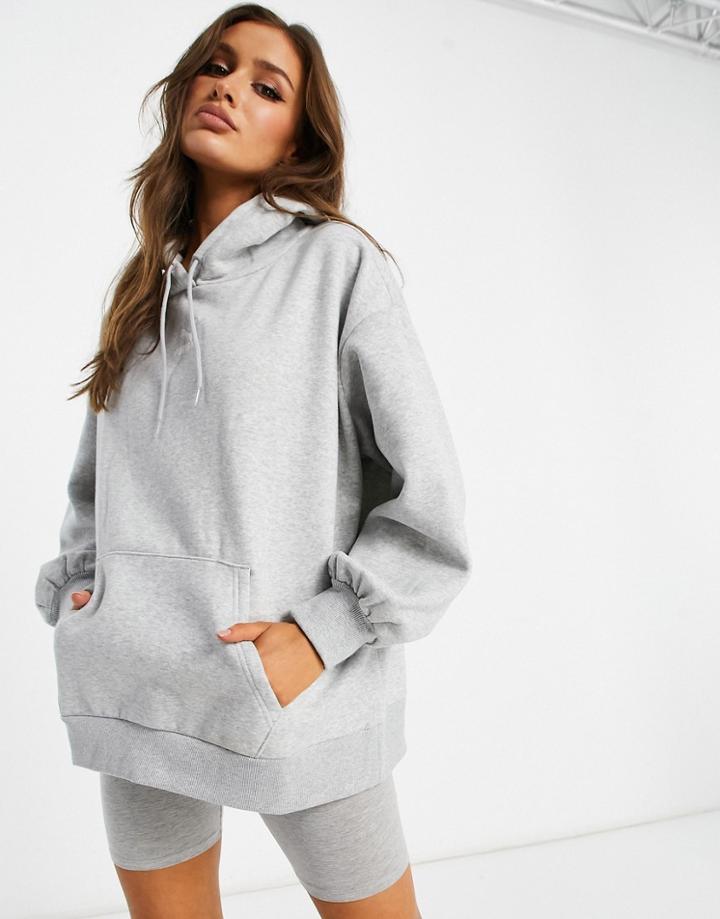 Puma Classics Oversized Hoodie In Gray-black