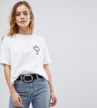 Asos Petite T-shirt With Heart And Arrow Print - White