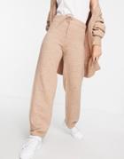 Asos Design Set Knit Wide Leg Pants In Camel-neutral