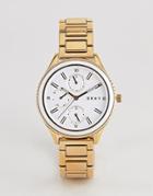 Dkny Ny2660 Ladies Gold Chronograph Watch With White Dial - Gold