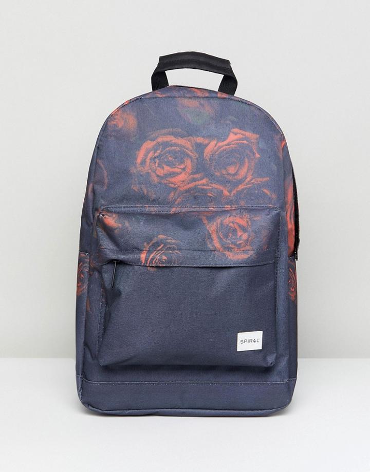 Spiral Faded Rose Backpack - Black