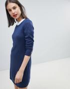 Esprit Round Neck Knitted Dress - Navy