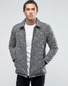 Asos Wool Mix Coach Jacket In Salt And Pepper - Black